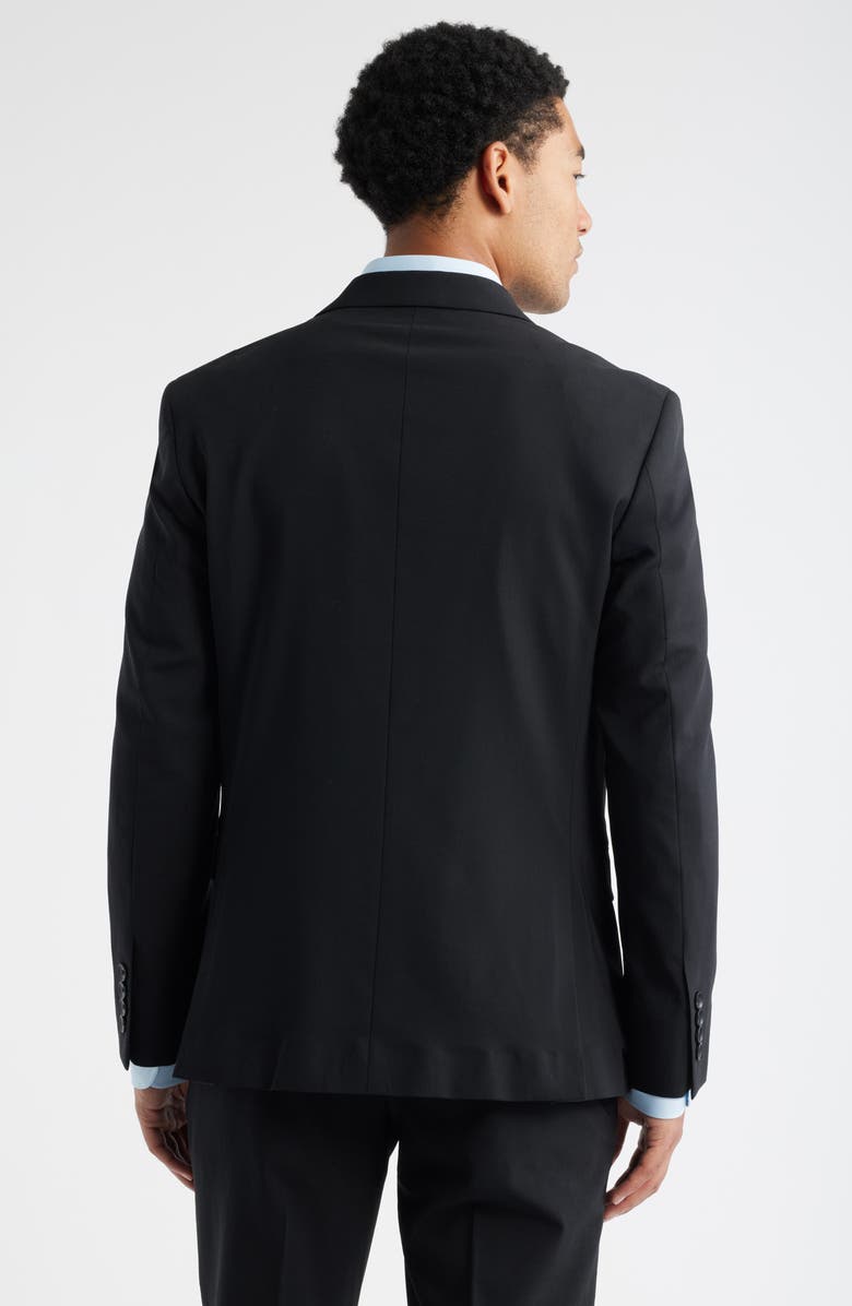 Trim Fit Solid Stretch Wool Suit Coat