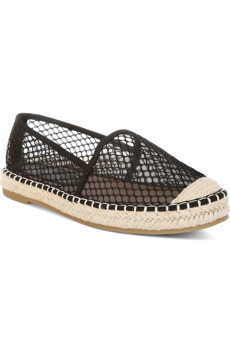 LONDON RAG Manara Mesh Espadrille Flat, Main, color, Black