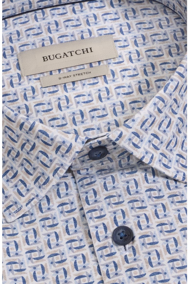 Miles OoohCotton® Print Short Sleeve Button-Up Shirt, Alternate, color, MARINE BLUE
