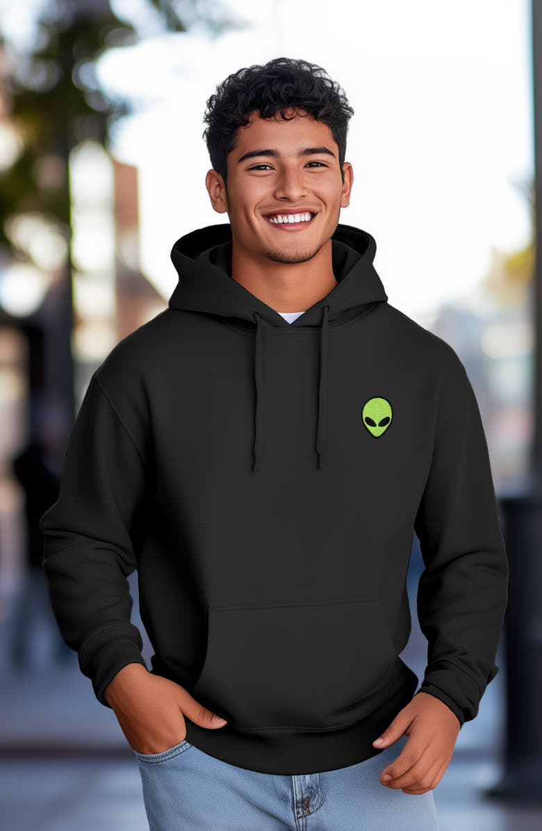 Dalix Alien Fleece Hoodie, Alternate, color, Black