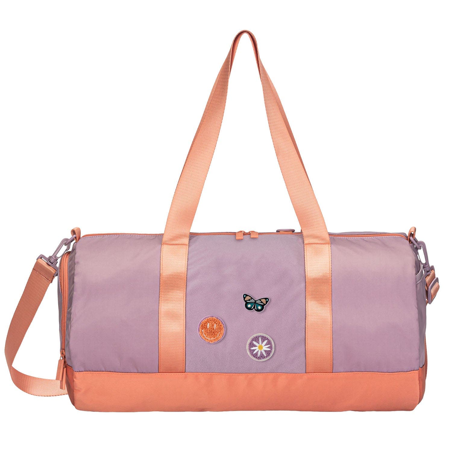 Customizable Duffel Bag + 3 Patches Bloom Set, Main, color, Lilac