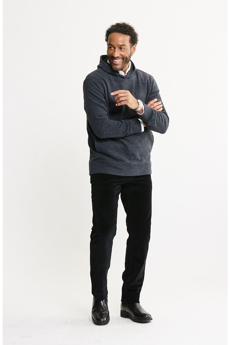 Textured Pullover Hoodie, Alternate, color, BLUE WOOL