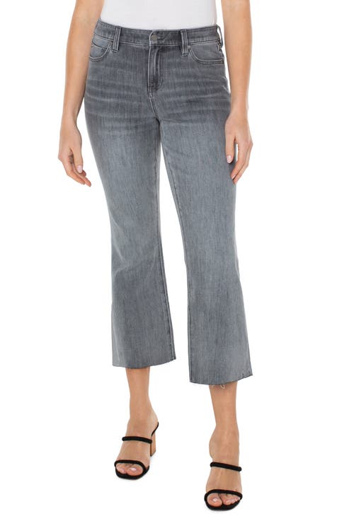 Hannah Raw Hem Crop Flare Jeans (Kessler)