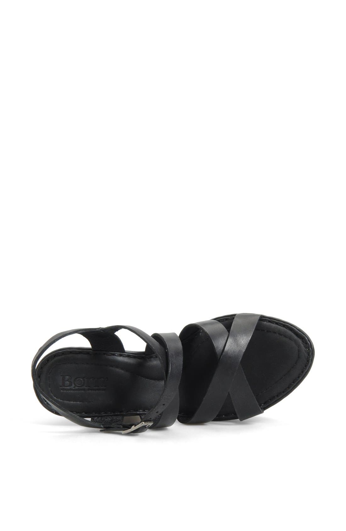 'Filomena' Wedge Sandal, Alternate, color, BLACK