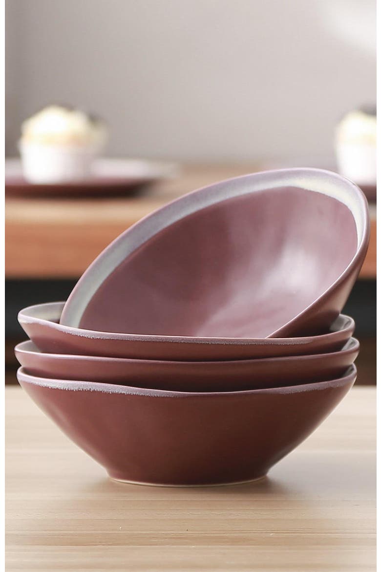 Serafina Stoneware 16-Piece Dinnerware Set, Alternate, color, Wine