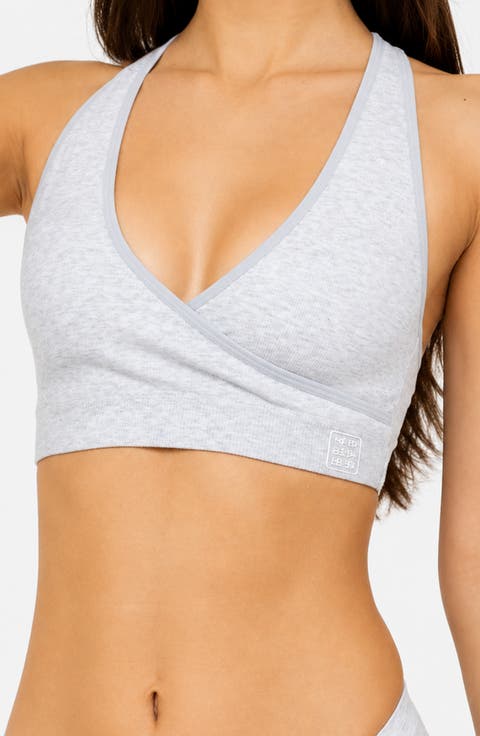 Cotton Stretch Rib Racerback Sports Bra