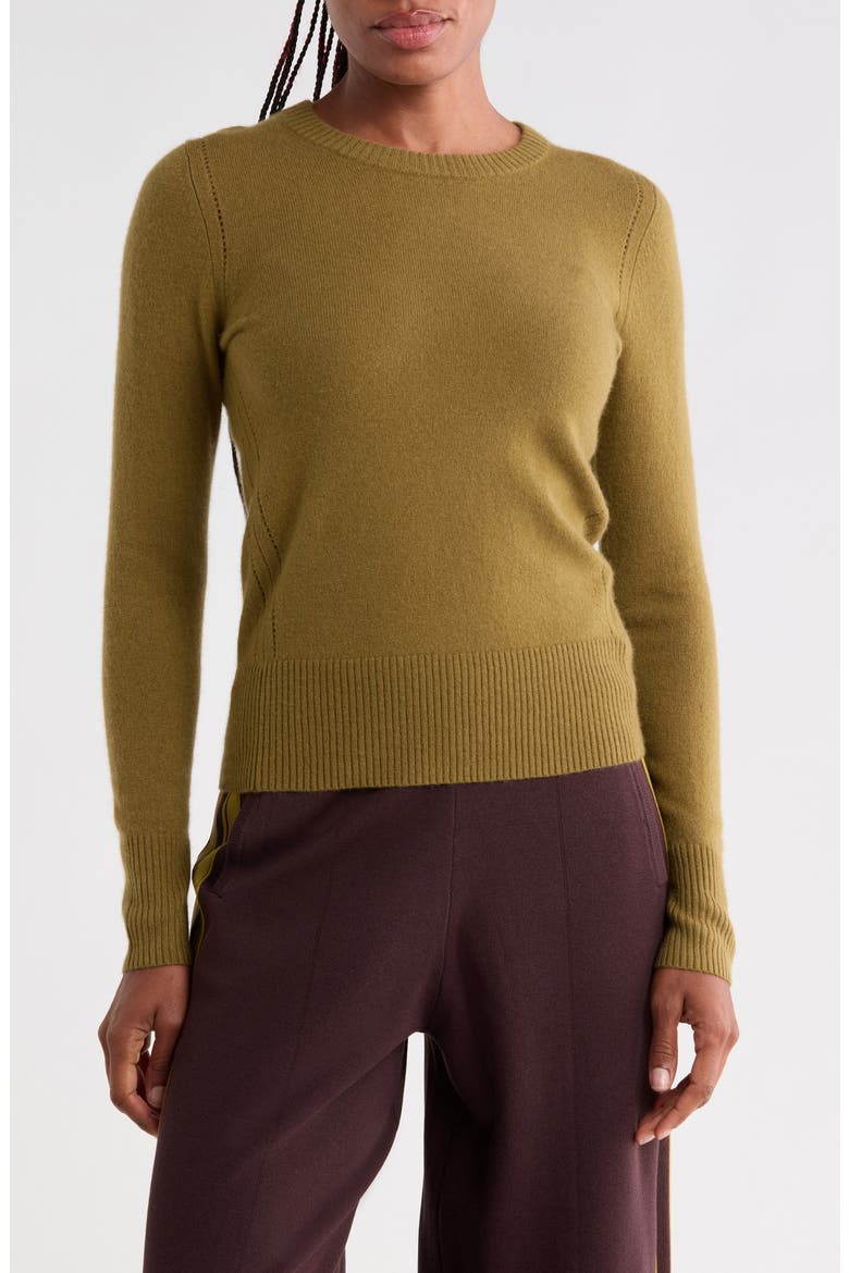 Anya Crewneck Wool Blend Sweater, Main, color, KHAKI GREEN