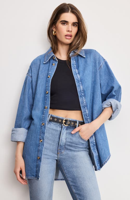 Good American Oversized Denim Shirt In Multi