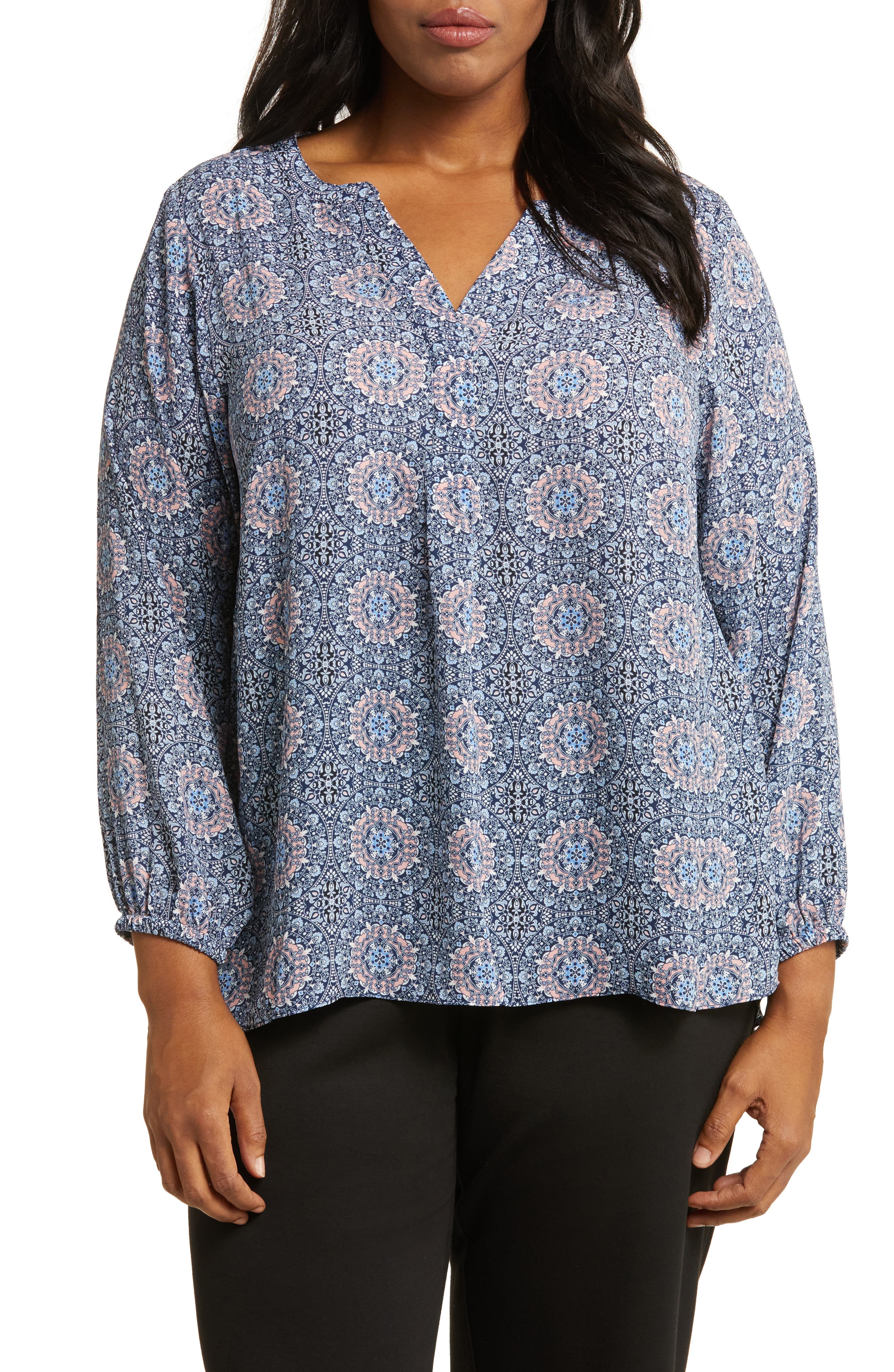T Tahari Split Neck Top (Women) | Nordstromrack