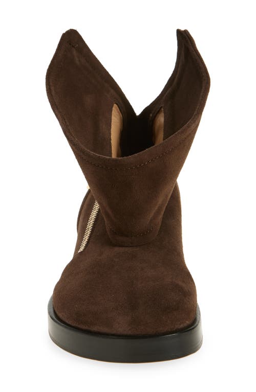 Jw Anderson Biker Foldover Shaft Bootie In 600 Brown
