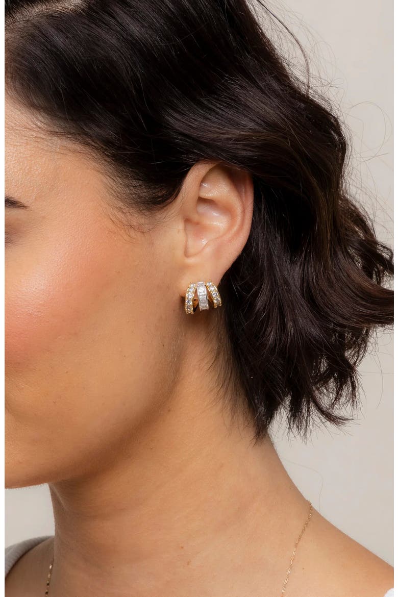 Sabrina Huggie Hoop Earrings, Alternate, color, GOLD