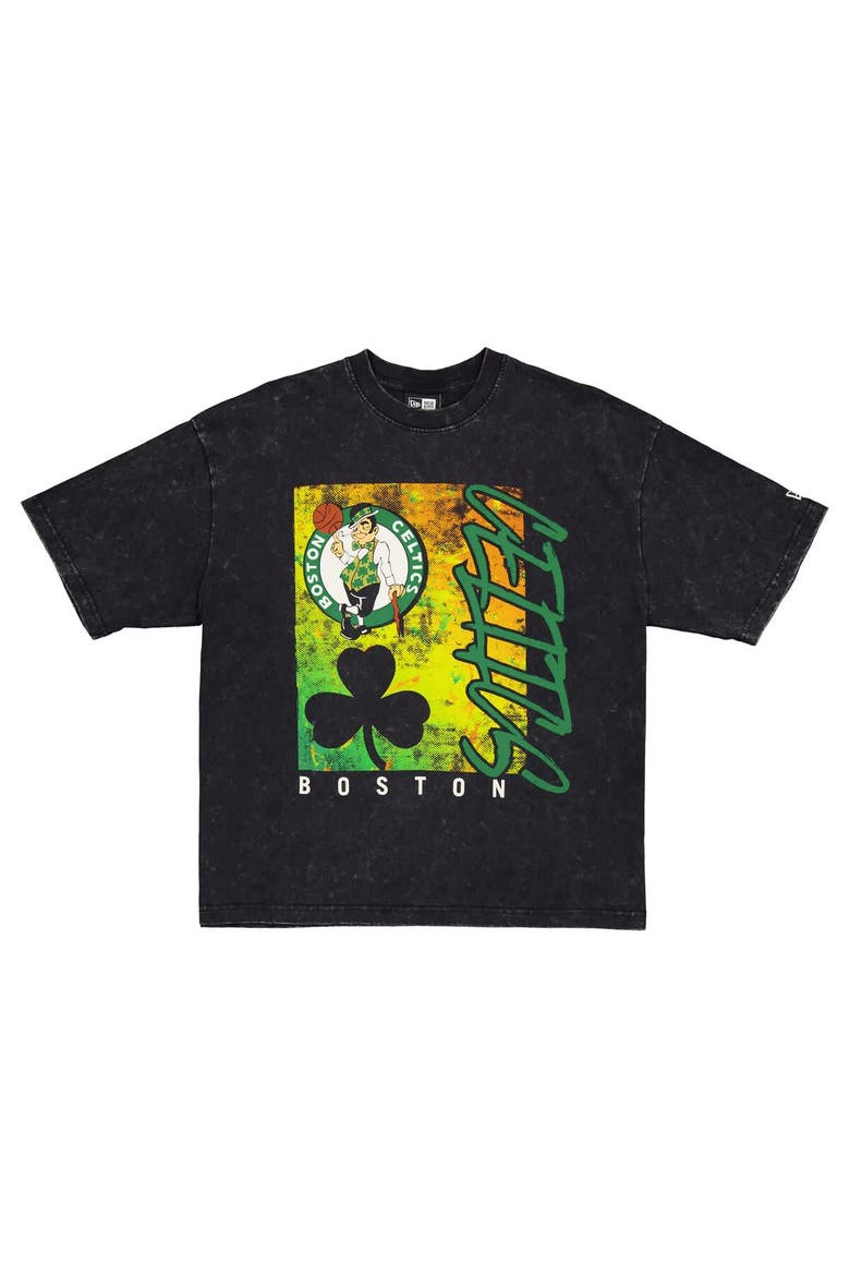 Men's New Era Black Boston Celtics Sport Classics Enzyme Washed T-Shirt, Alternate, color, Black