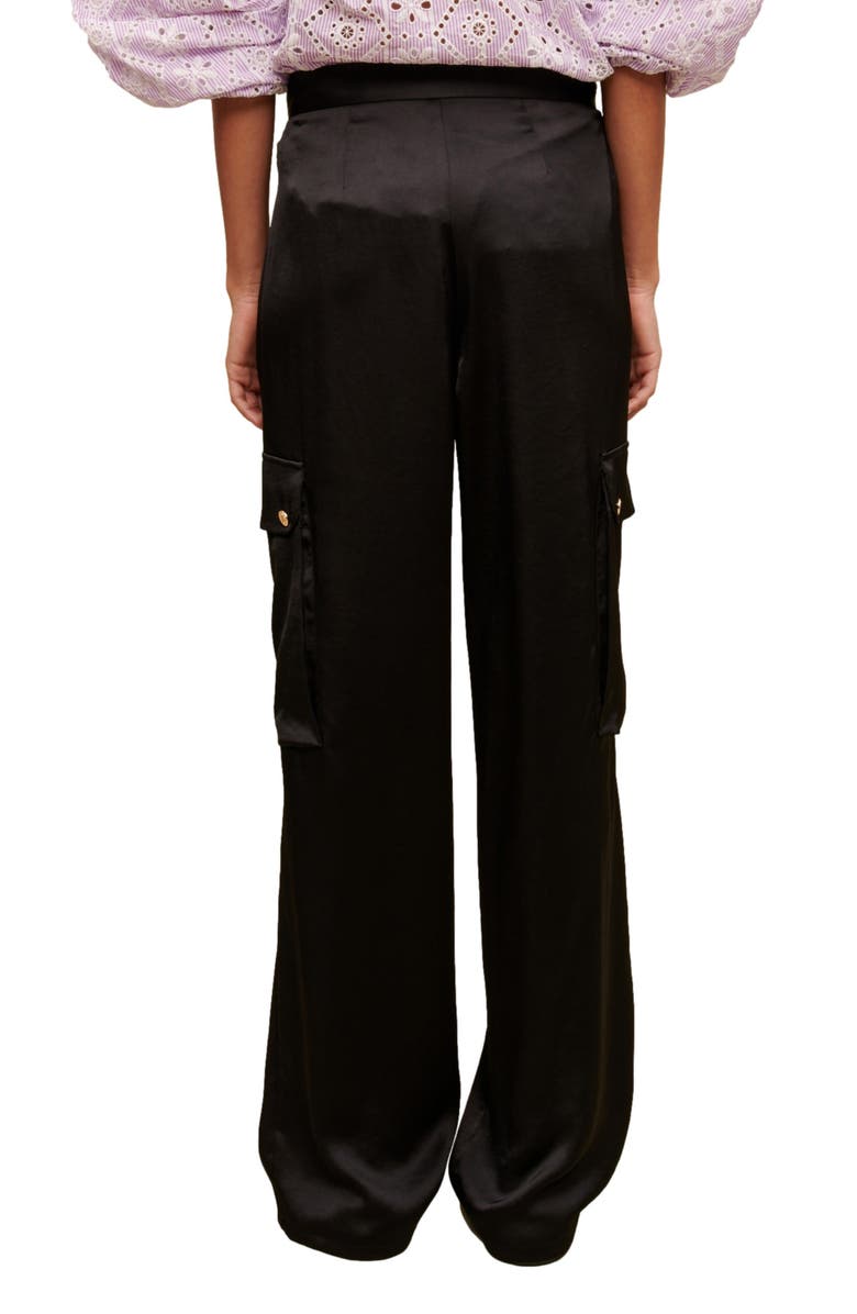maje Prague Satin Cargo Pants, Alternate, color, 