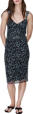 MANGO Floral Mesh Slipdress