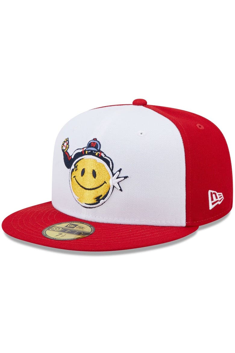 Men's New Era White/Red Worcester Red Sox Marvel x Minor League 59FIFTY Fitted Hat, Main, color, White