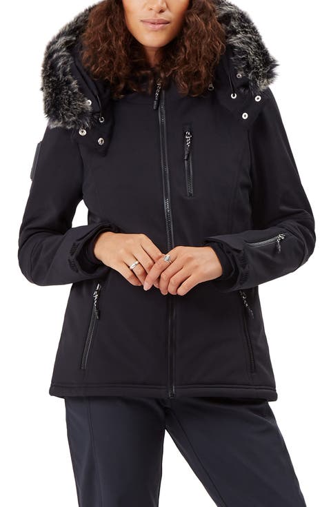 Exploration Soft Shell Ski Jacket with Faux Fur Trim