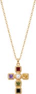 ARGENTO VIVO Jewel Imitation Pearl Cross Necklace