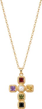 ARGENTO VIVO Jewel Imitation Pearl Cross Necklace