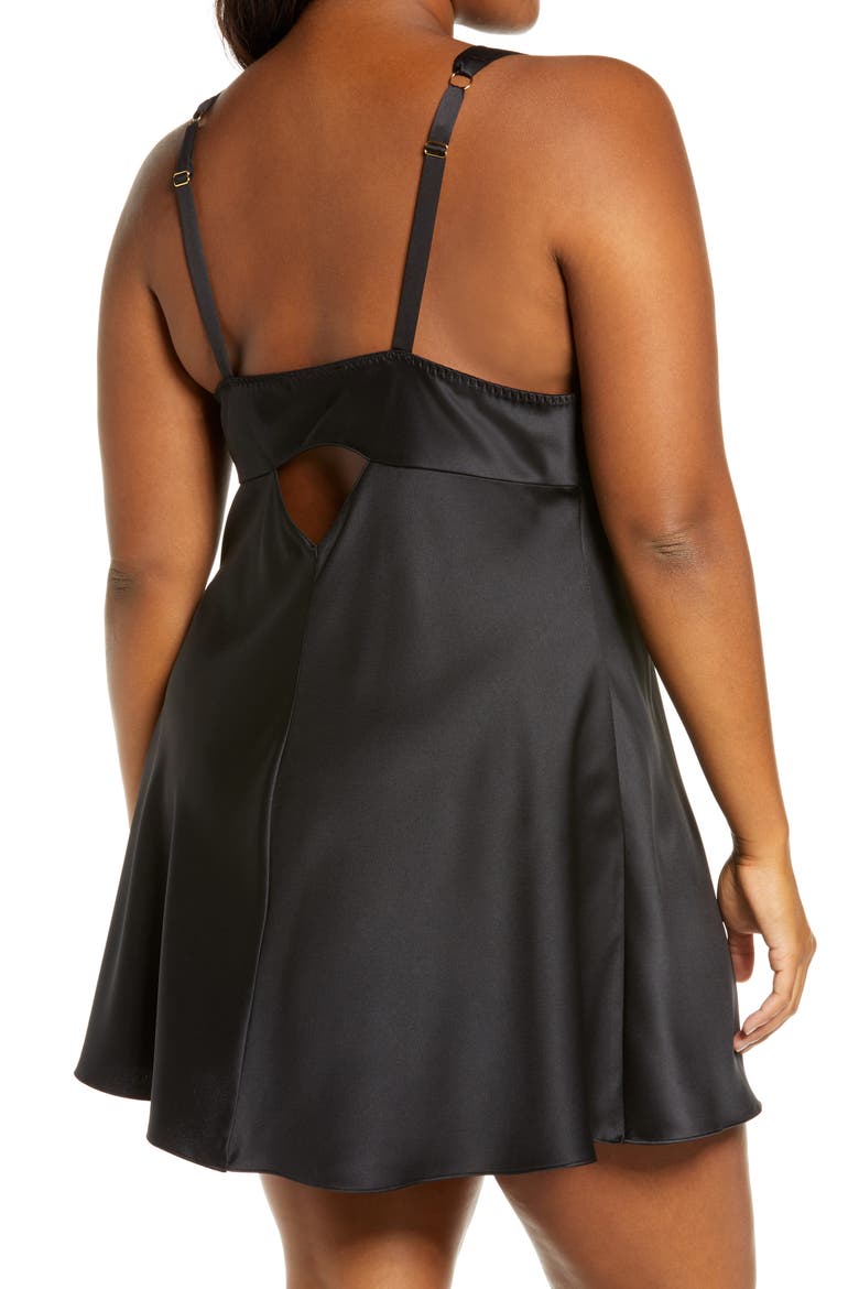 Positivity Satin Chemise, Alternate, color, BLACK