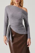 ASTR the Label One-Shoulder Tie Hem Knit Top