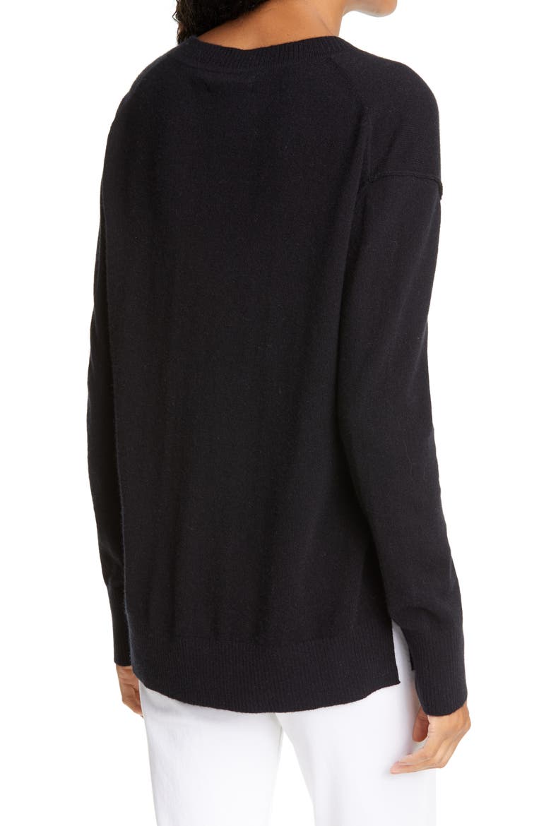 V-Neck Cashmere Sweater, Alternate, color, BLACK