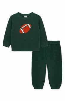 Little Me Football Cotton Sweatshirt & Sweatpants Set