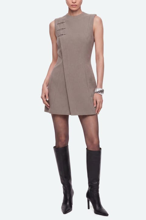 Asymmetric Clasp Mini Dress