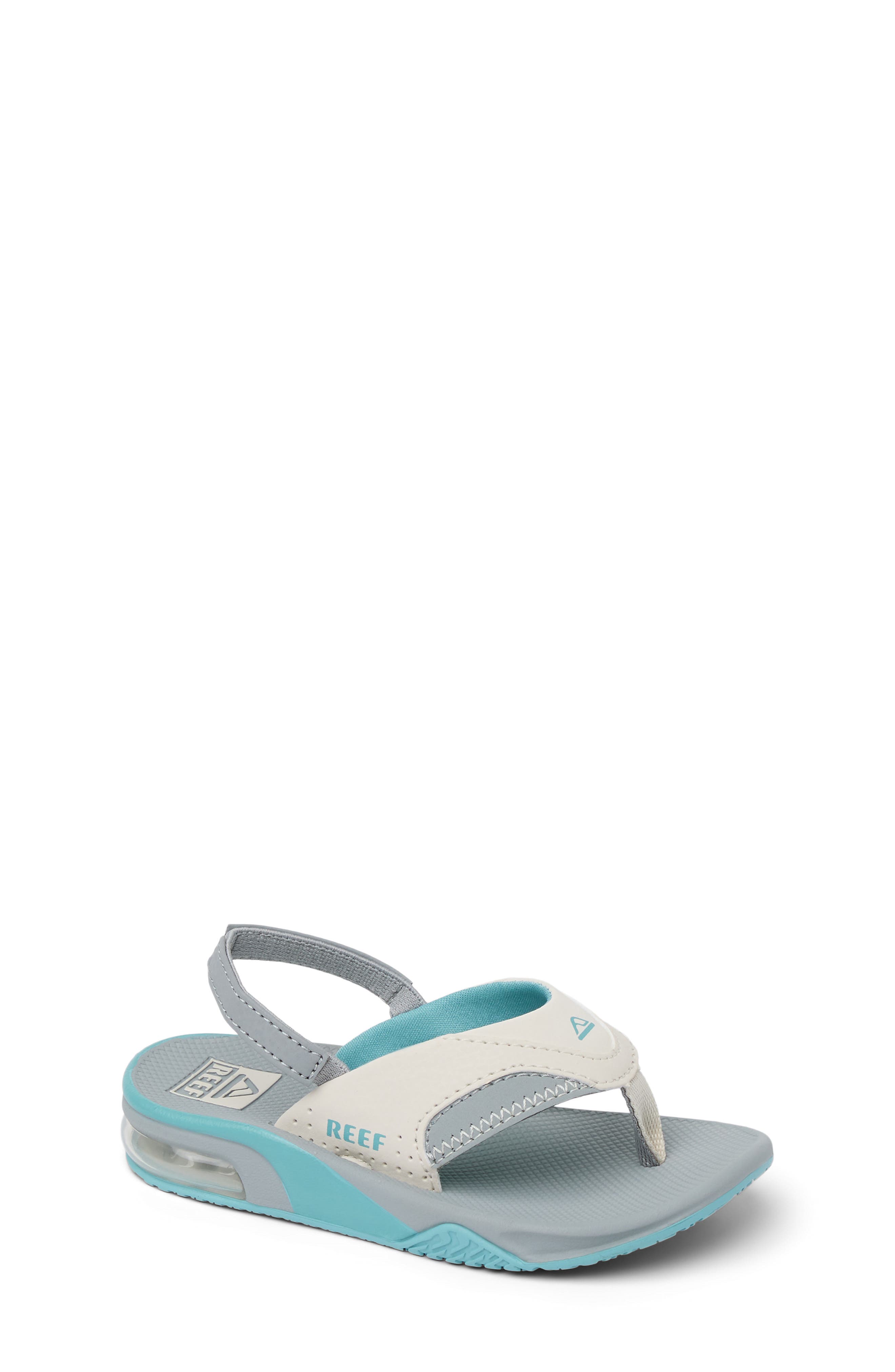 Reef Kids' Little Fanning Flip Flop, Main, color, Tan/ Grey/ Blue