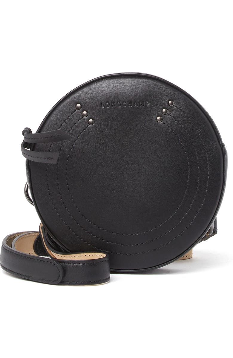 Longchamp Circle Shoulder Bag, Main, color, Black