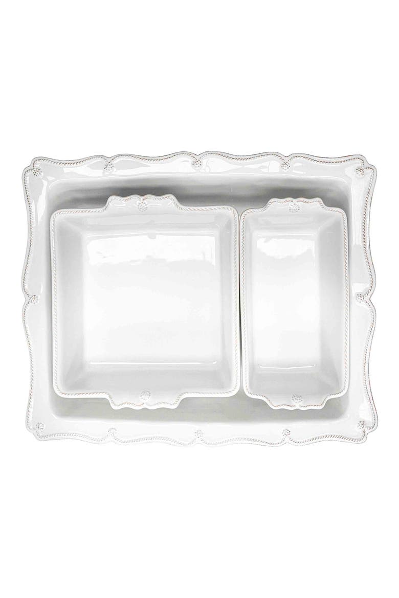 Berry & Thread Set of 3 Ceramic Baking Dishes, Alternate, color, WHITEWASH