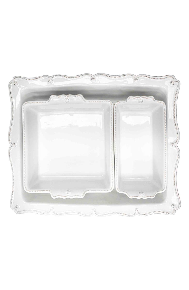 Juliska Berry & Thread Set of 3 Ceramic Baking Dishes, Alternate, color, Whitewash