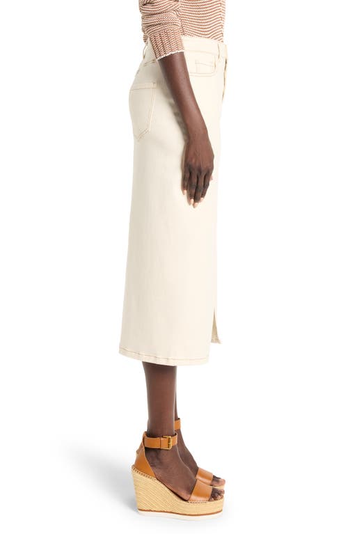 Nic + Zoe Nic+zoe Front Slit Denim Midi Skirt In Canvas