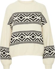 ICHI Barisa Geometric Sweater