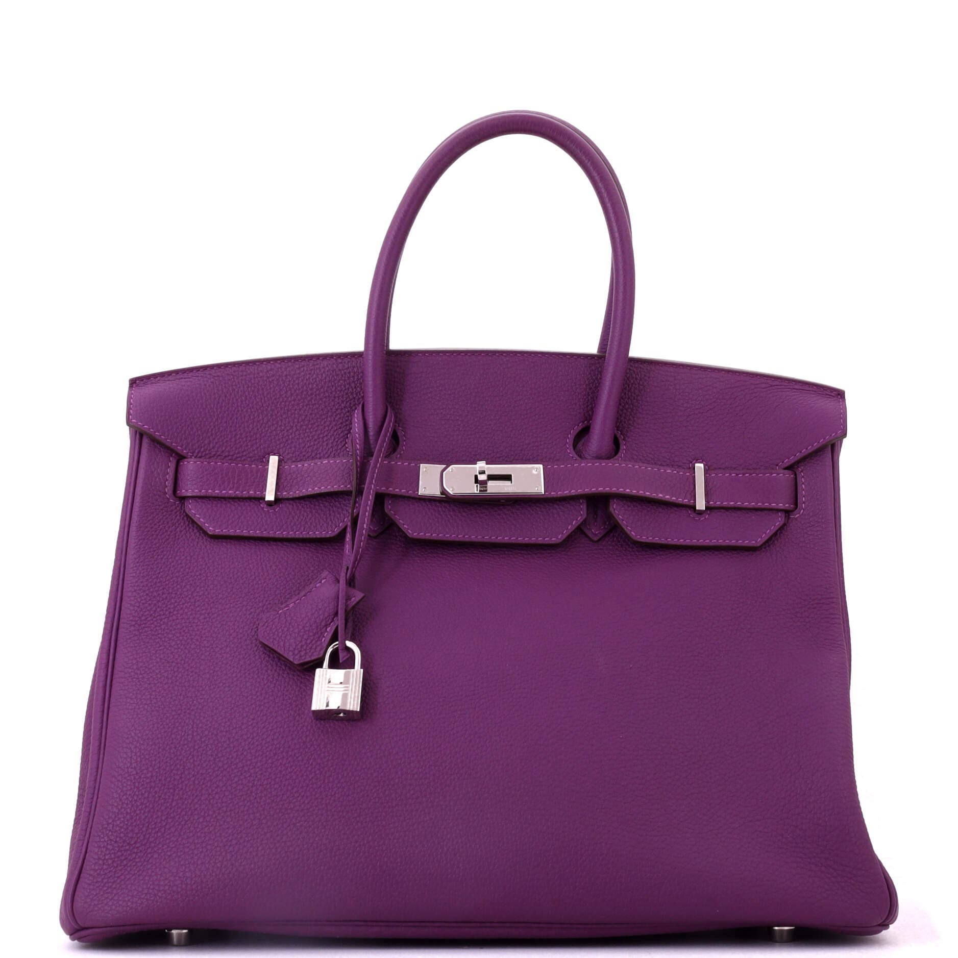 Pre-Owned Hermes Birkin Handbag Purple Togo with Palladium Hardware 35, Main, color, Anemone