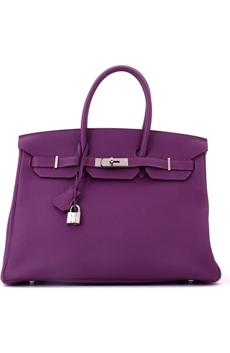 Pre-Owned Hermes Birkin Handbag Purple Togo with Palladium Hardware 35, Main, color, Anemone