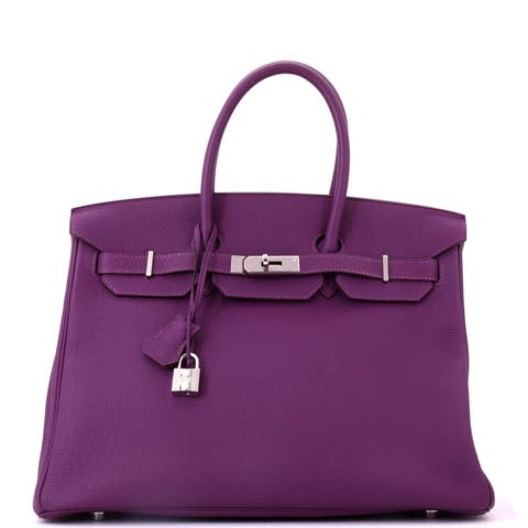 Birkin Handbag Purple Togo with Palladium Hardware 35