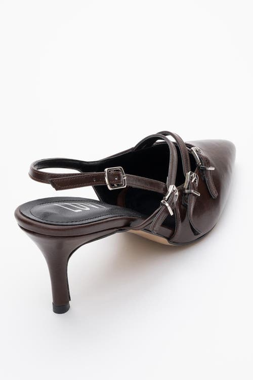 Prologue Shoes Magra Pointed-toe Slingback Stiletto In Brown