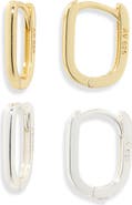 ARGENTO VIVO Set of 2 Oval Hoop Earrings