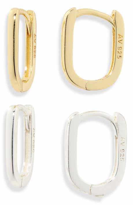 ARGENTO VIVO Set of 2 Oval Hoop Earrings