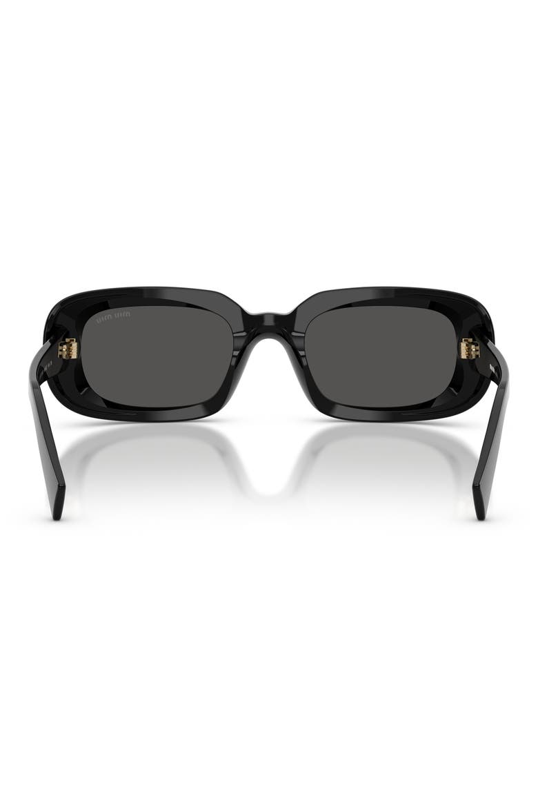 52mm Rectangular Sunglasses, Alternate, color, BLACK / DARK GREY