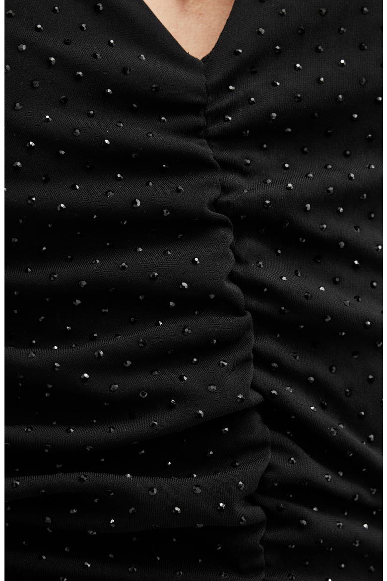 Ayla Long Sleeve Ruched Minidress, Alternate, color, BLACK