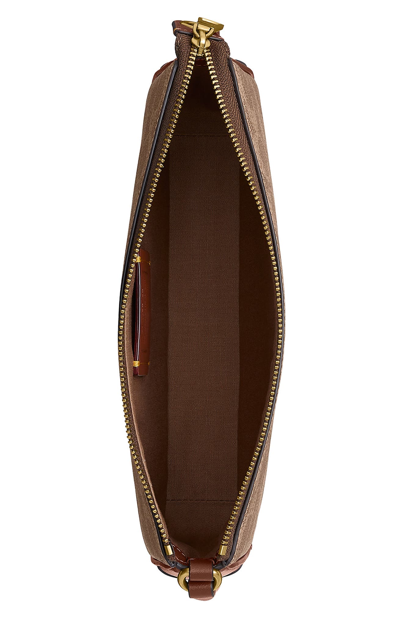 COACH Plaza Signature Coated Canvas Shoulder Bag, Alternate, color, B4/Tan Brown