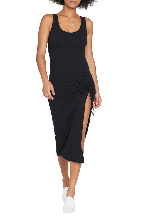 L Space Sandpiper Ruched Rib Cover-Up Dress