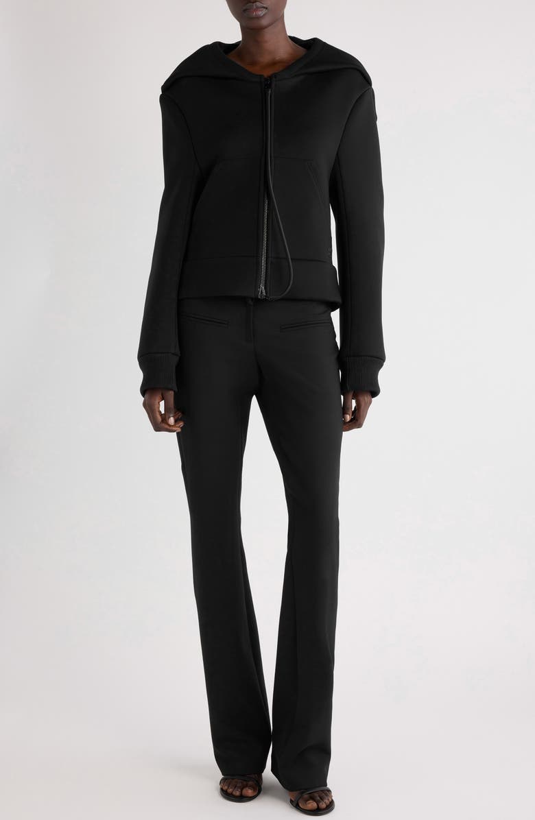 Courrèges Cocoon Bonded Cotton Blend Jacket, Alternate, color, Black