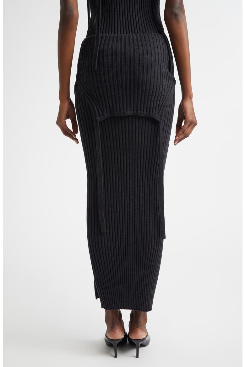 Flipped Merino Wool Blend Rib Skirt, Alternate, color, CHARCOAL MELANGE