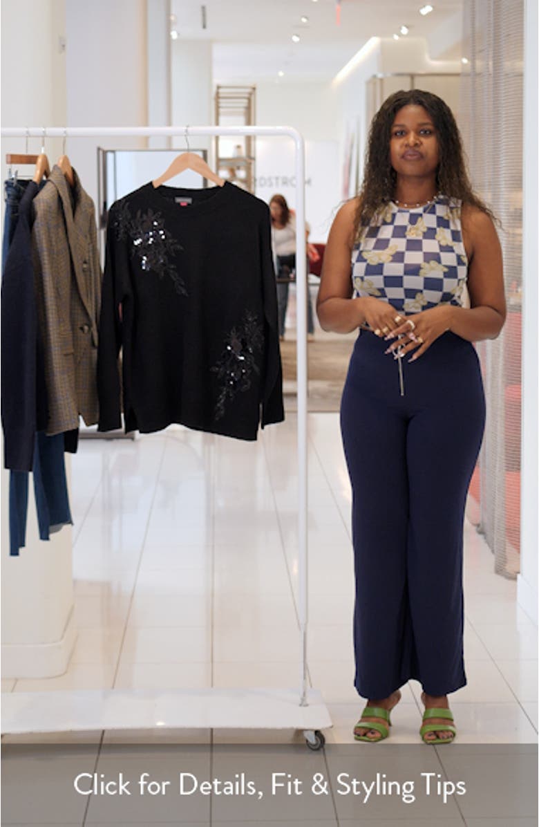 Sequin Beaded Embroidery Detail Sweater, sales video thumbnail