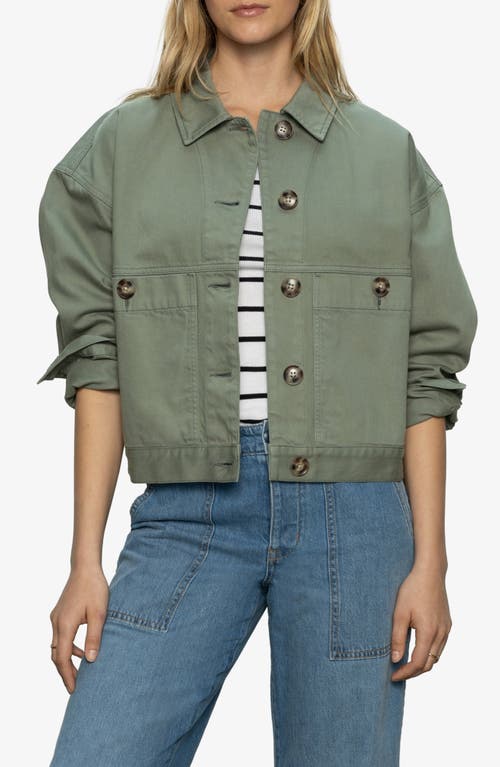 Sanctuary Utility Denim Shacket Jacket In Dark Spruce