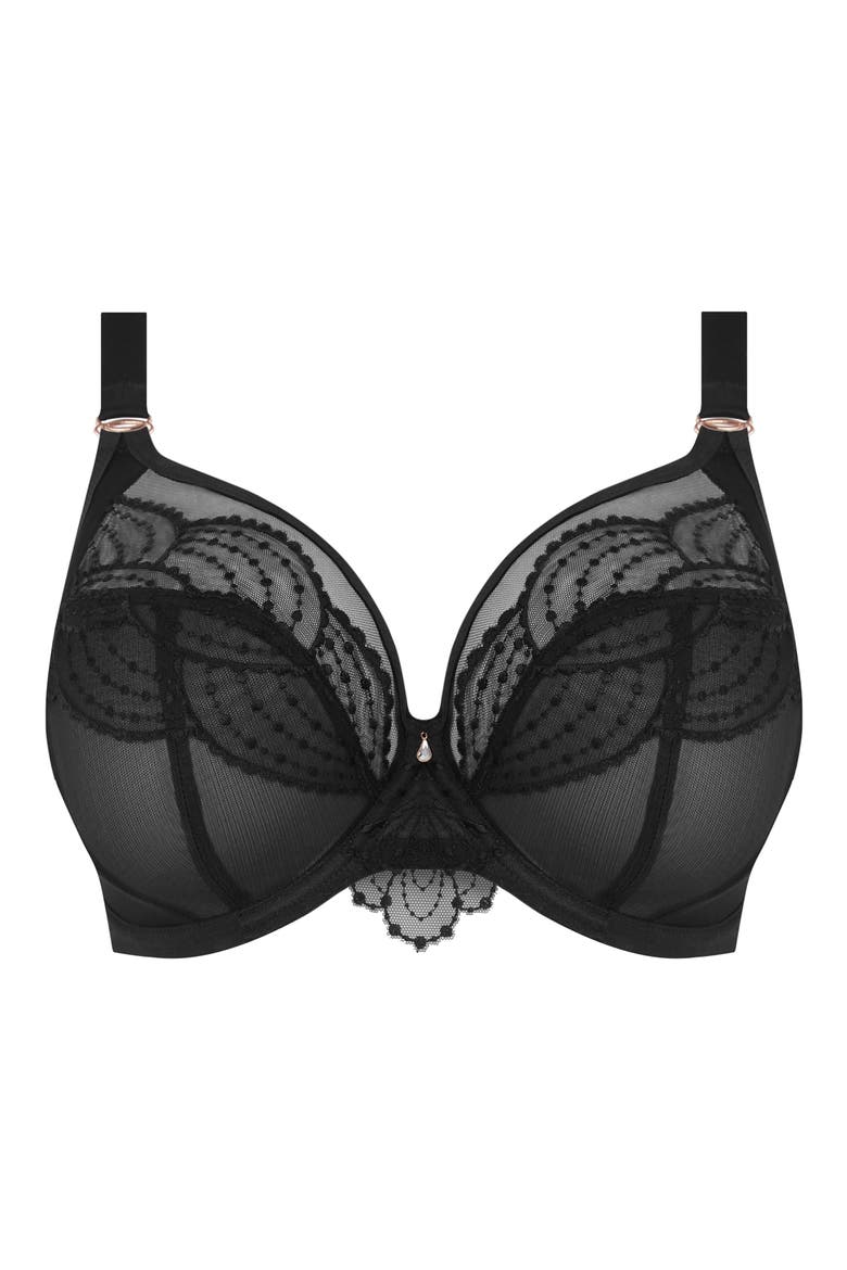 Priya Full Figure Underwire Plunge Bra, Alternate, color, BLACK