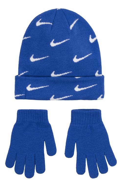 Nike Swoosh Repeat Beanie In Blue