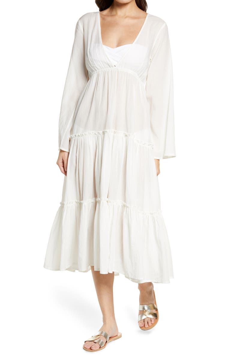 Billabong x The Salty Blonde Wanderlust Long Sleeve Cover-Up Maxi Dress, Main, color,